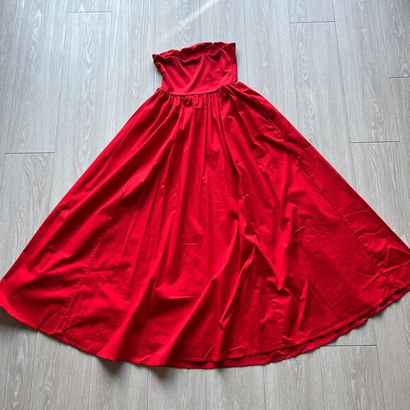 J Crew Mixy Dress Strapless XS Red FLAWS - Picture 3 of 16